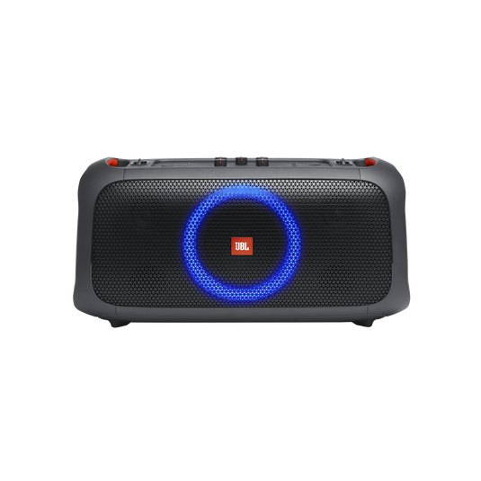 JBL PartyBox On-The-Go - Black - Portable party speaker with built-in lights and wireless mic - Front image number null